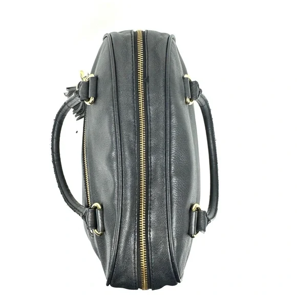 Michael Kors Knox Black Pebbled Leather bag w tassel, gold & leather chain/strap - Picture 10 of 17